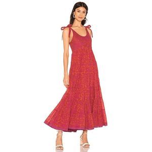 Free People Red and Orange Maxi Dress